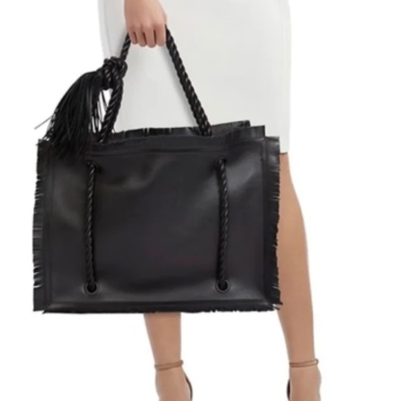 VALENTINO Women's Valentino Garavani "The Rope" Calf leather Large Fringe Tote - Picture 3 of 6